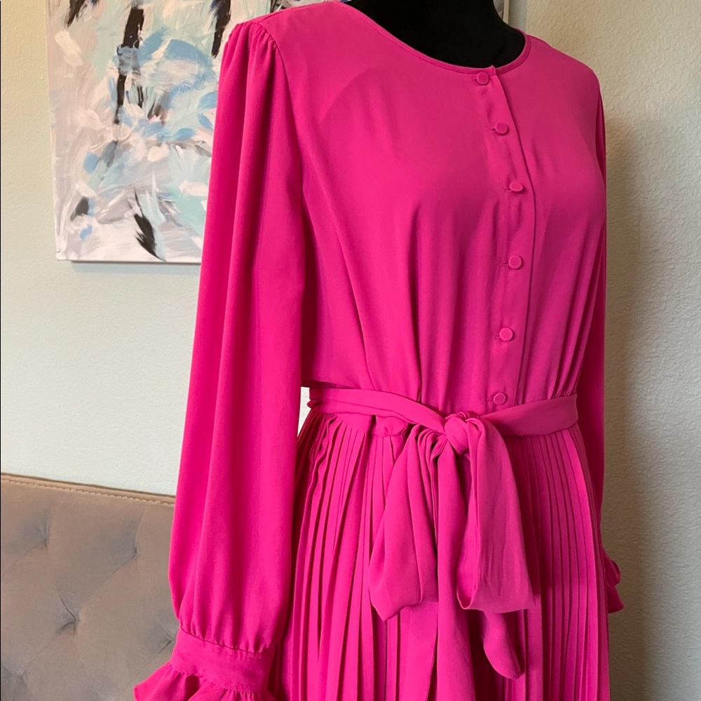 NWOT J Crew pink midi dress